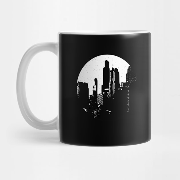 City scape moon silhouette by MoonSilhouette